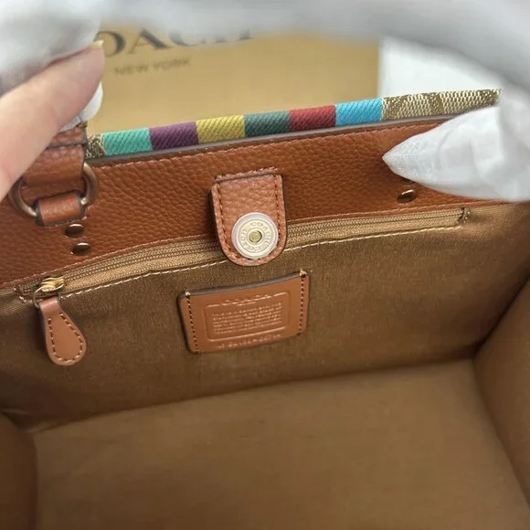 NWT Coach C5793 Dempsey Tote Signature Jacquard With Stripe And Patch - Picture 12 of 13